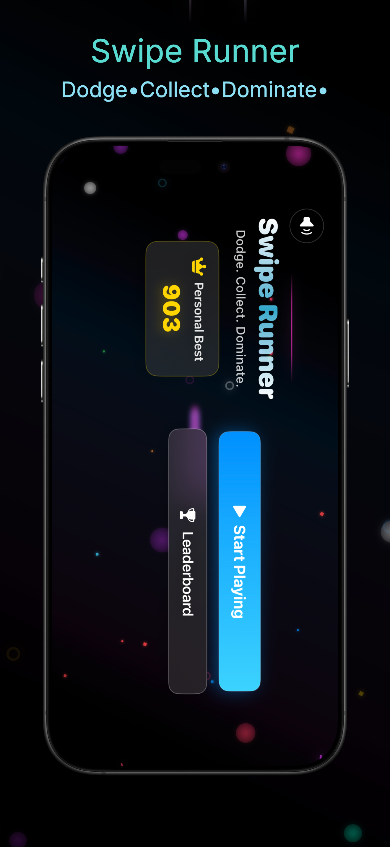 Home screen showing title, best score and buttons